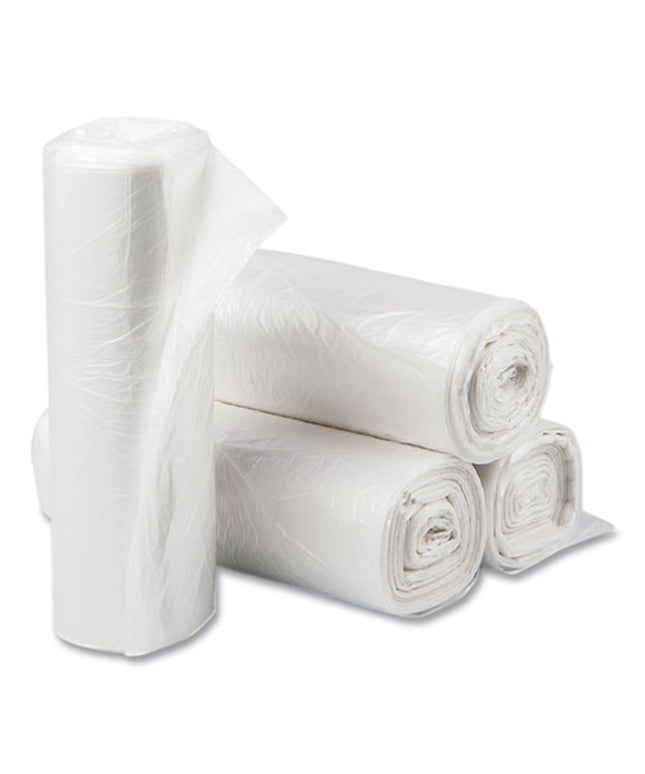 High-Density Commercial Can Liners, 10 gal, 6 mic, 24" x 24"