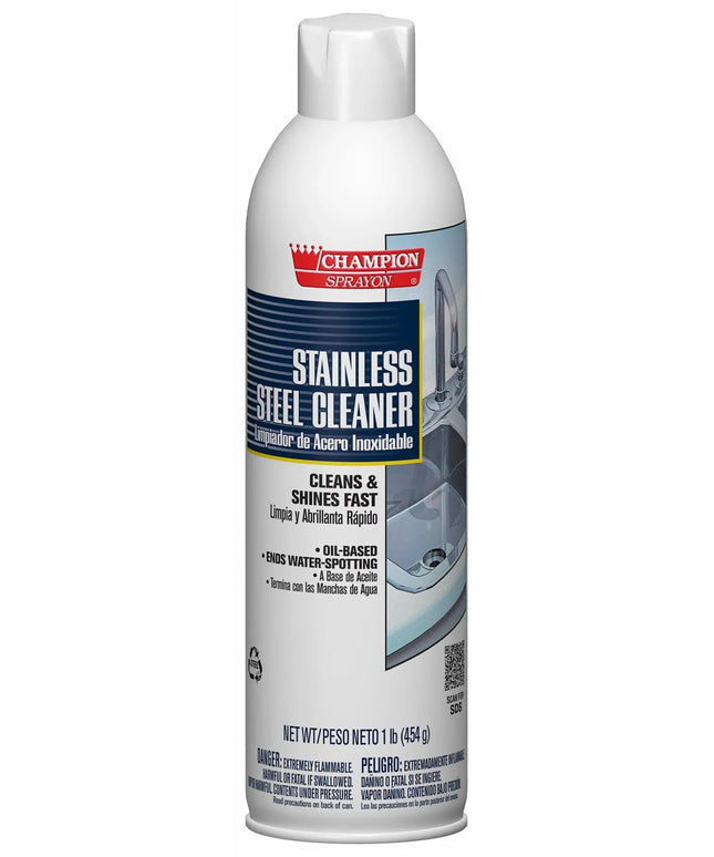 Champion Sprayon Stainless Steel Cleaner & Polish – 16 oz Aerosol, 12/Carton