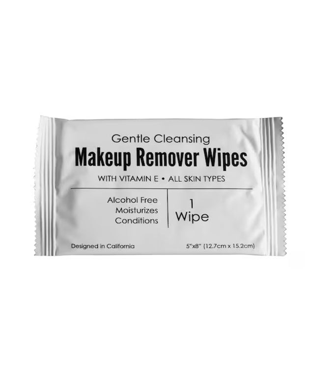 Individually Wrapped Makeup Remover Face Wipes with Vitamin E – Hospitality Grade, Case Packed