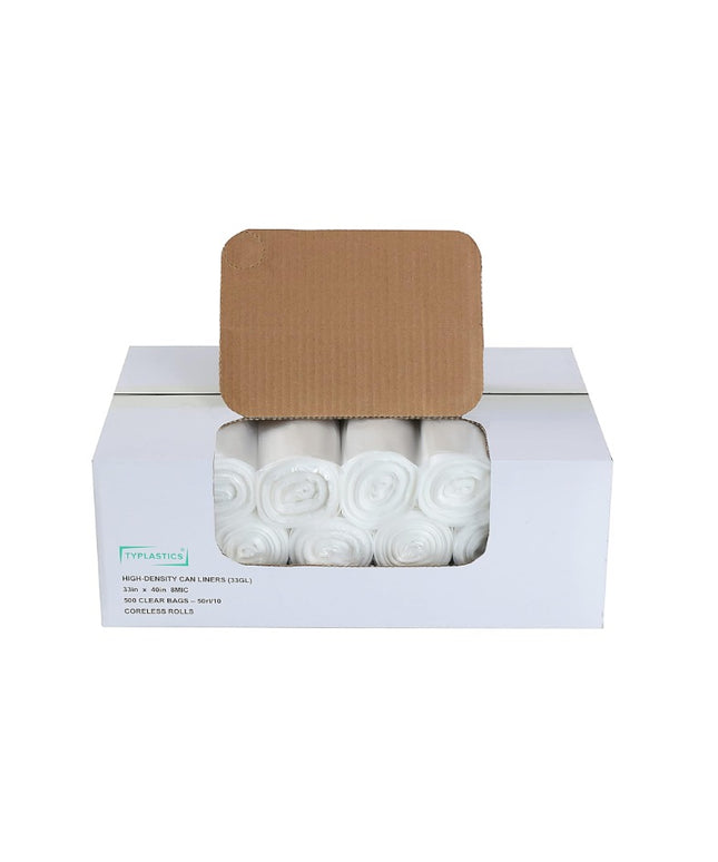 Clear HD Can Liner - 33"x40", 500/cs