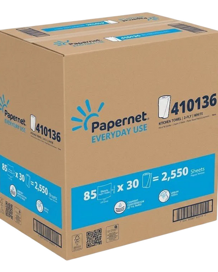 Premium Kitchen Roll Towels, 2‑Ply, 85 Sheets/Roll